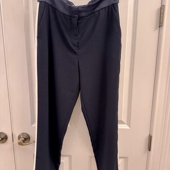 Hobbs London Navy with White Piping Tuxedo Pants - Picture 2 of 4